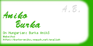 aniko burka business card